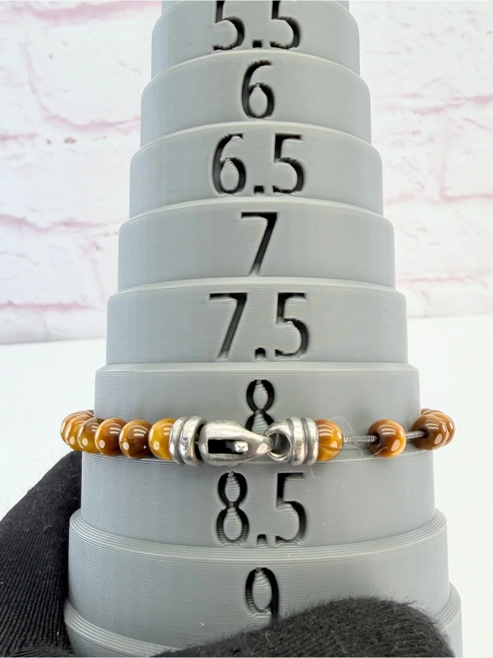 David Yurman Sterling SIlver Tigers Eye 6mm Spiritual Beads Bracelet